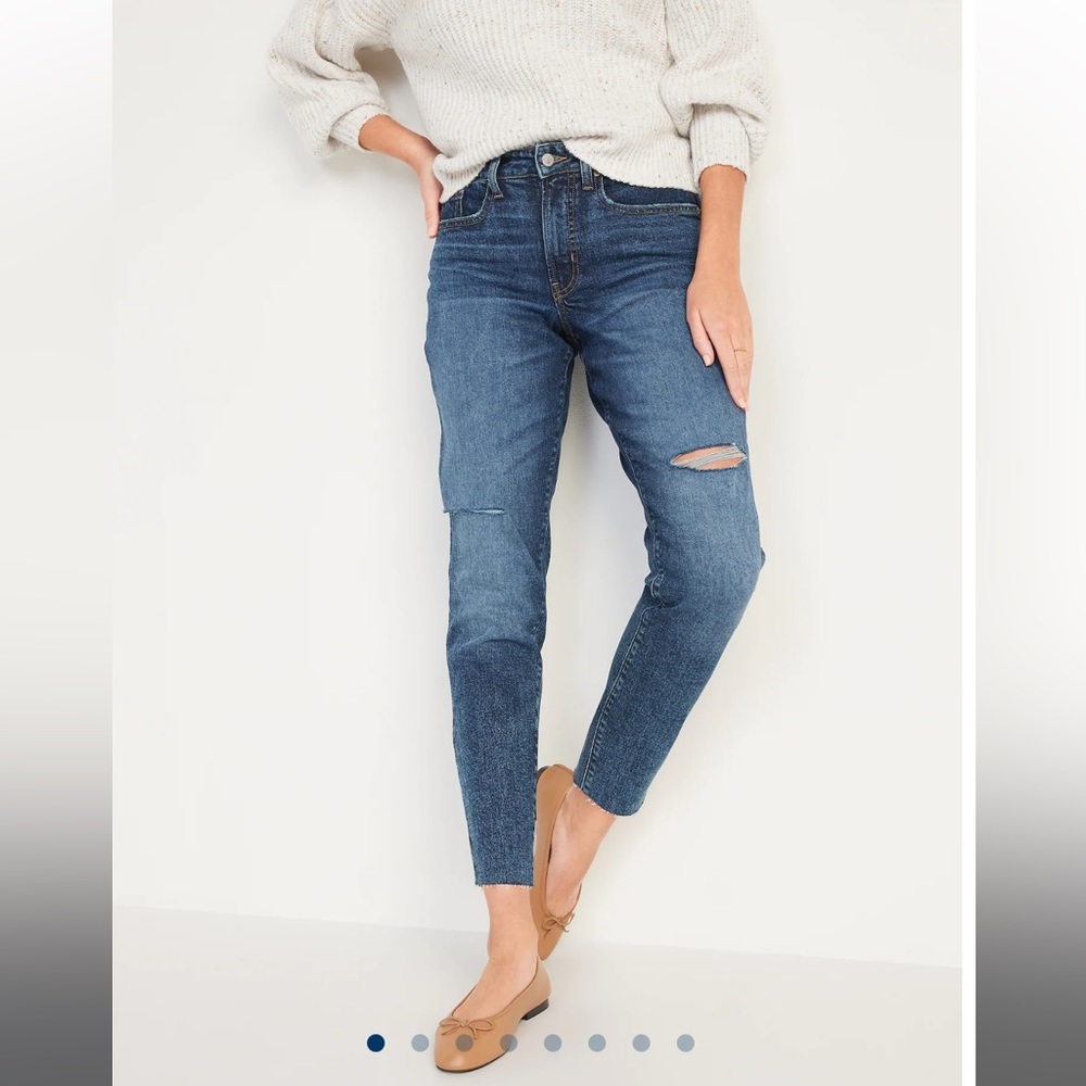 Old Navy High-Waisted Curvy O.G. Straight Ripped Jeans